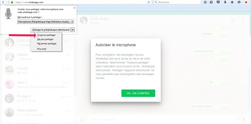 autoriser-microphone-whatsapp